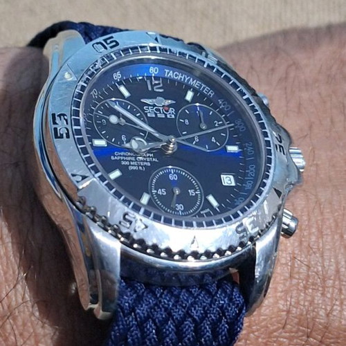 Sector SGE 650 Blue Dark Dial Chronograph Swiss ETA 251.262 used