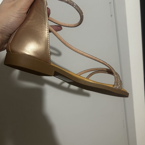 Flat sandals bronze with sparkle new, sizes 37.5-38