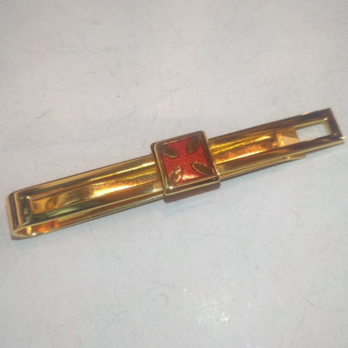 Knights Templar Tie Clip new, gold plated with enamel