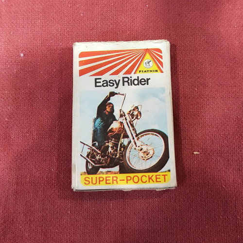 Collectible 1970s card deck with vintage motorcycles like new