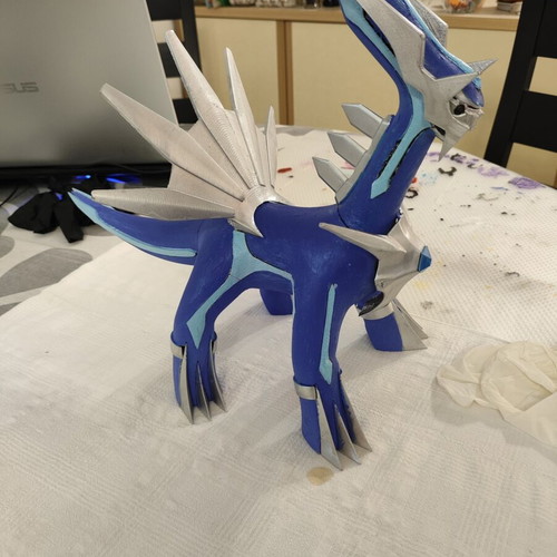 The Master of Time Dialga 3D printed figure 30 cm hand painted
