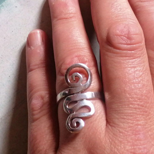 Silver 925 ring ancient Greek spirals new