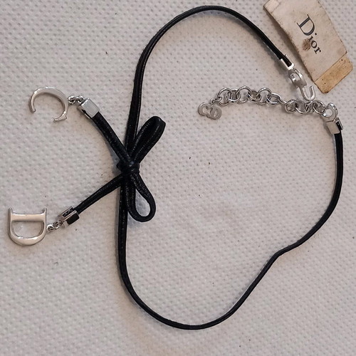 Christian Dior leather necklace new authentic