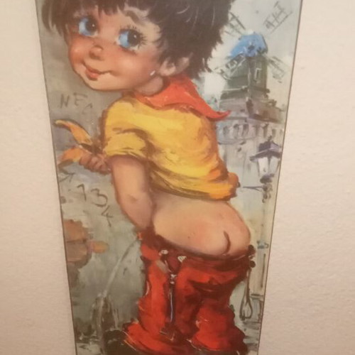 Michel Thomas Le Pipi painting like new, Poulbot style