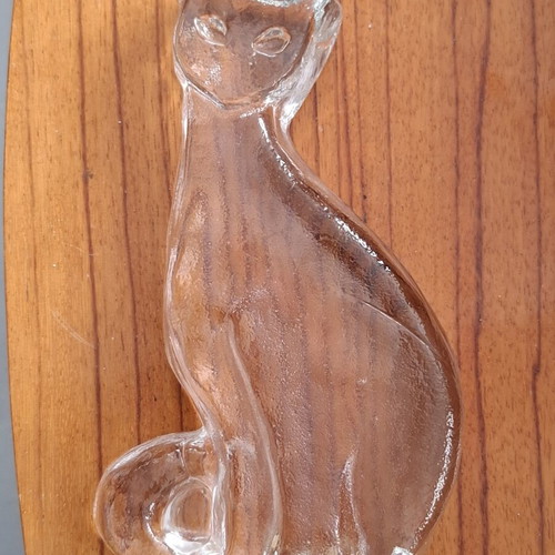 Glass Art Cat Figurine by Bertil Vallien for Kosta Boda, Sweden 1970s like new