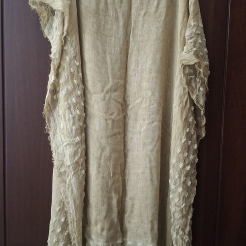 Pashmina scarf new, beige and ochre color with patterns