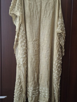 Pashmina scarf new, beige and ochre color with patterns