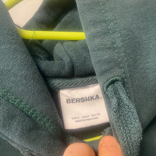 Bershka green hoodie size M like new