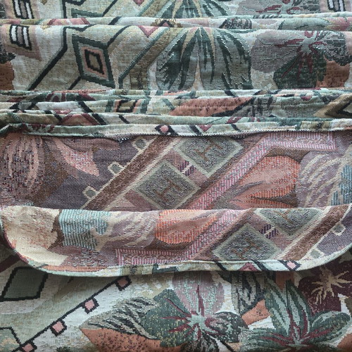 Upholstery fabric used, 2 pieces, thick weave, shiny thread