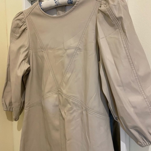 H&M women's beige leather dress like new