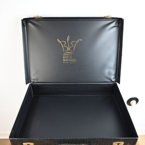 Vintage croco-style hand briefcase used, 30 cm depth