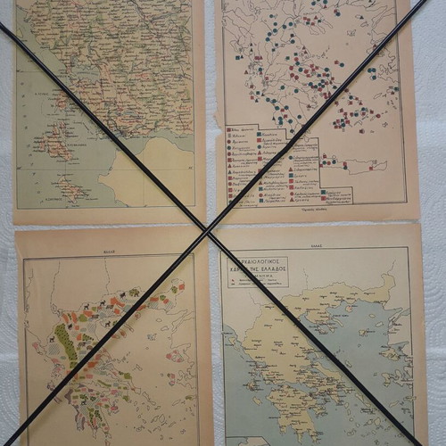 Greek maps pack of 28 from early 1950s, like new