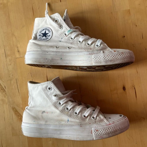 Converse white athletic shoes used, size 36