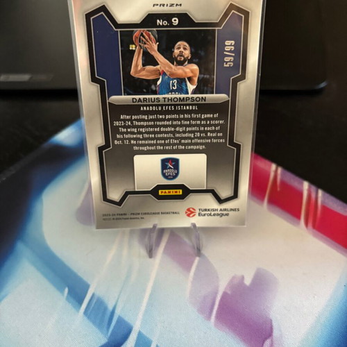 Darius Thompson 2023-24 Panini Prizm Turkish Airlines EuroLeague Purple Prizm card, like new