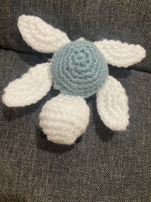 Turtle keychain handmade, new, white and turquoise