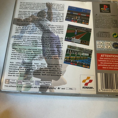 International Track and Field PlayStation (PS1) used with cover discoloration