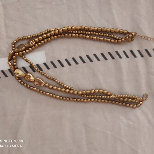Gold triple necklace statement piece like new