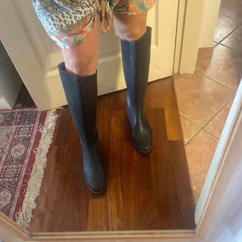 Black rain boots used, unisex, size 42