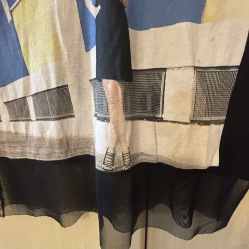 Zara black top with tulle hem like new
