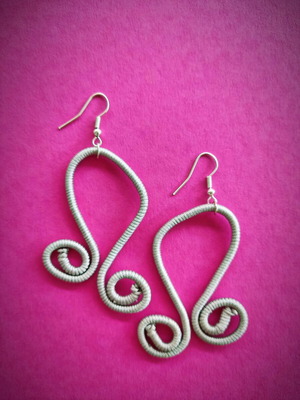 Leontes Earrings New Handmade Silver Wire Macrame
