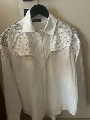 Bsb oversized shirt like new with embroidered crystals, one size