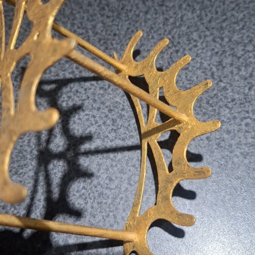 Metal pen and brush stand with gold finish like new