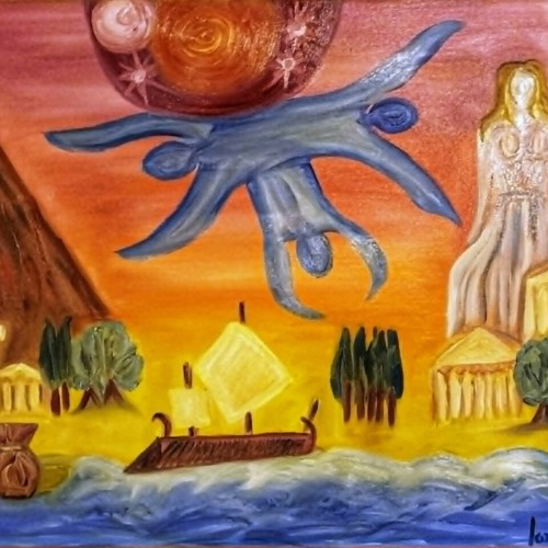 Oil Painting on Canvas Aeolus and Odyssey by Ioanna new
