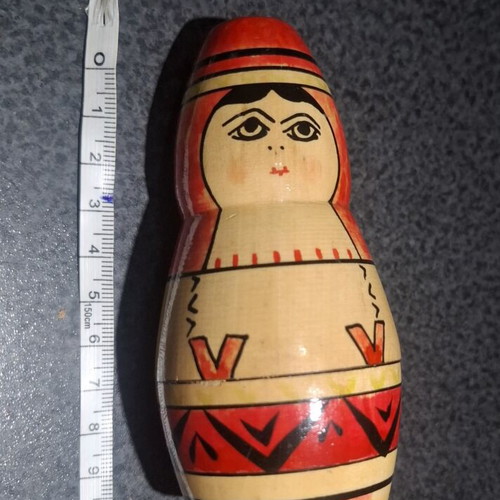 Vintage Russian Matryoshka Dolls set of 2 used, handmade wood