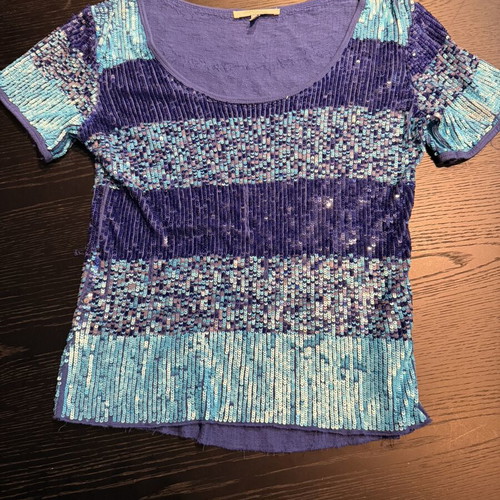 Evening blouse with strass size 44 EU like new, blue