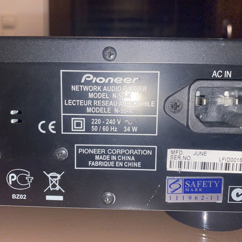 Pioneer N50 Network Media Player like new with Bluetooth adapter