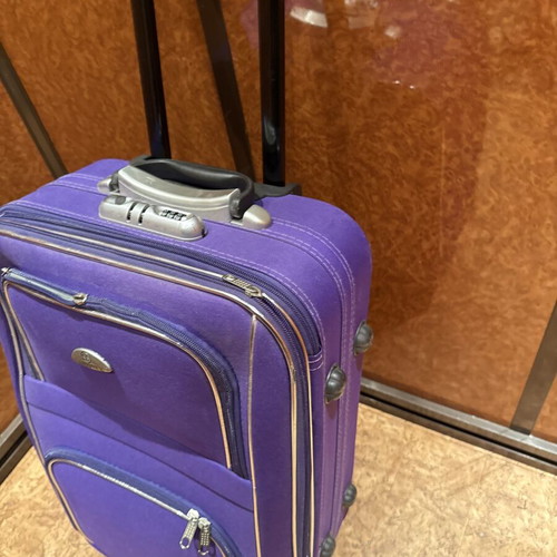 Ousike trolley suitcase purple used, ideal for travel