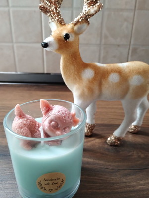 Αρωματικό κερί Rudolph χειροποίητο με μελομακάρονο και αλατισμένη καραμέλα