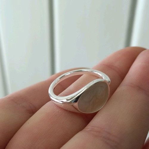 Women's adjustable ring with enamel stone 925 silver plated new
