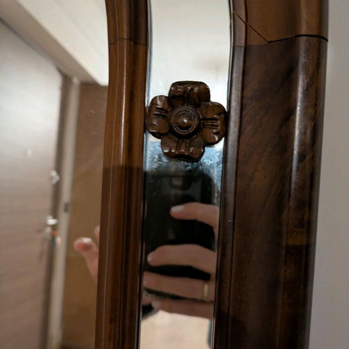 Mirror with wooden carved frame like new, 100x67cm