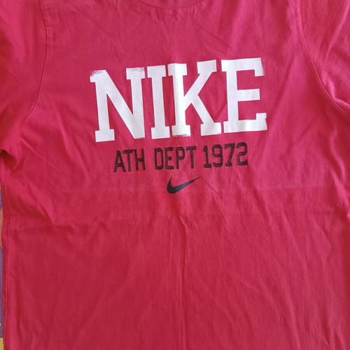 Nike t shirt large red used with wear on print