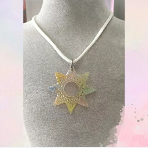 Necklace handmade with liquid glass pendant made to order