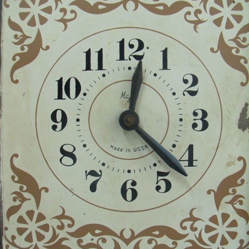 Old Mayak wall clock used, mechanical, restored, Soviet era