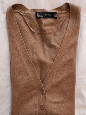 Zara Long Cardigan Used Camel Color Size S