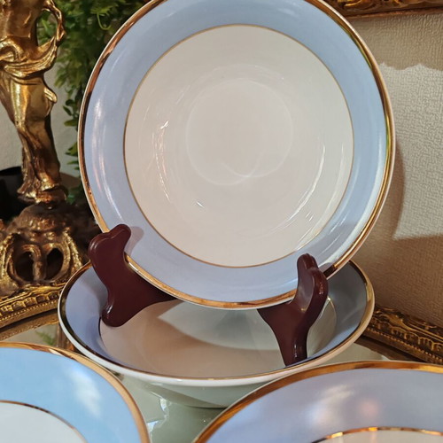 Doulton Bruce Oldfield 2004 porcelain bowls set of 4, gold trim