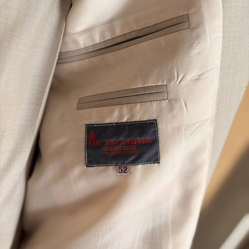Handmade men's beige suit size 52 like new