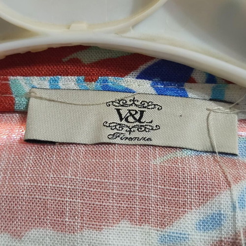 Cotton Linen Top and Bermuda Set new, tropical print, size M-L