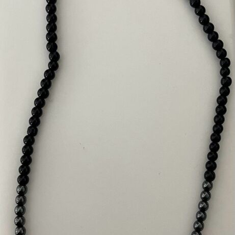Necklace with tiger's eye semi-precious stones and black stones new