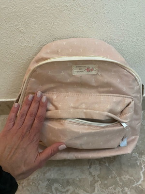 Cotton pink backpack like new, handmade