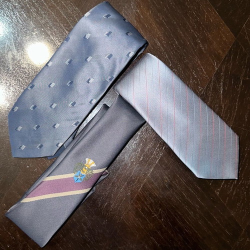 Set of 3 vintage men's ties Bruno Tenca, Trevira & Crest design like new