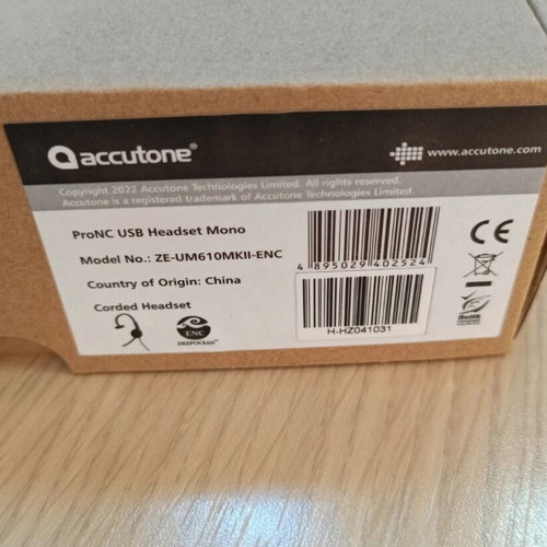 Accutone WB610MKII Mono Wired Headset new, durable for call centers