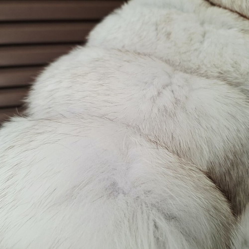 Fox Fur Coat 4 in 1 Transformer Size M like new, white and silver