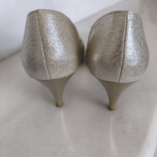 Rossi high heels with genuine Swarovski stones, new, gold and silver
