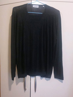 Black Paola Todesco thin knit blouse like new, size L