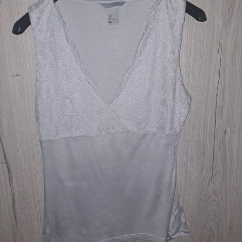 H&M blouse with lace like new, gray, size S