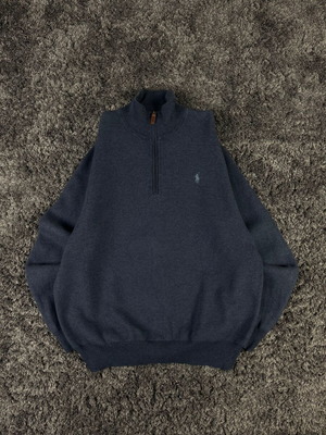 Polo Ralph Lauren Quarter Zip Sweater like new, men's size L, blue